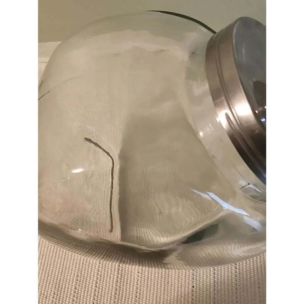 Clear Glass Kitchen Canister with Silver Lid